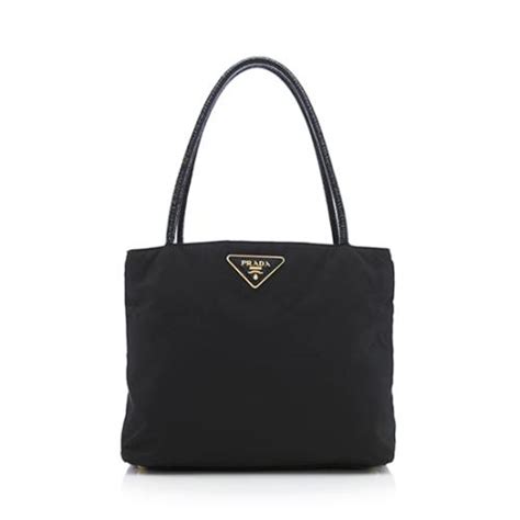 prada city tote black white|prada fabric tote price.